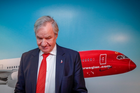 Bjørn Kjos fotografert i forbindelse med Norwegians emisjon tidligere i år. Torsdag ble det kjent at han går av som konsernsjef.