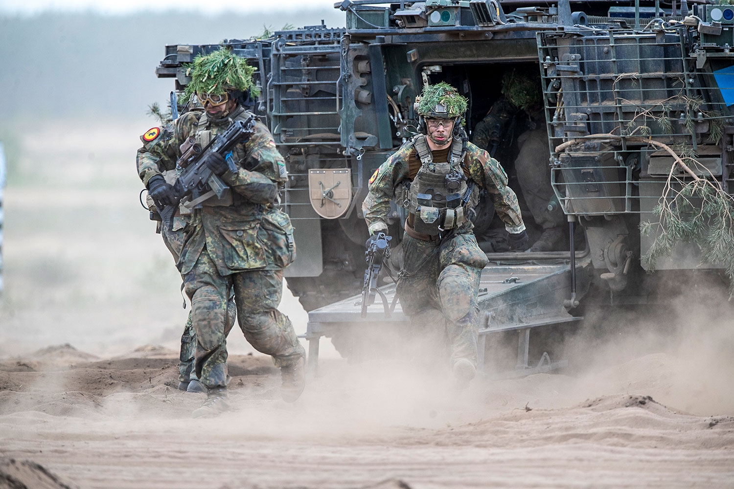 Tyske soldater deltar i en militærøvelse med Litauen utenfor Vilnius onsdag.