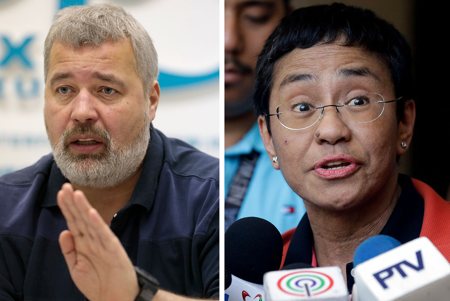 Journalistene Dmitrij Muratov og Maria Ressa er tildelt Nobels fredspris for 2021.