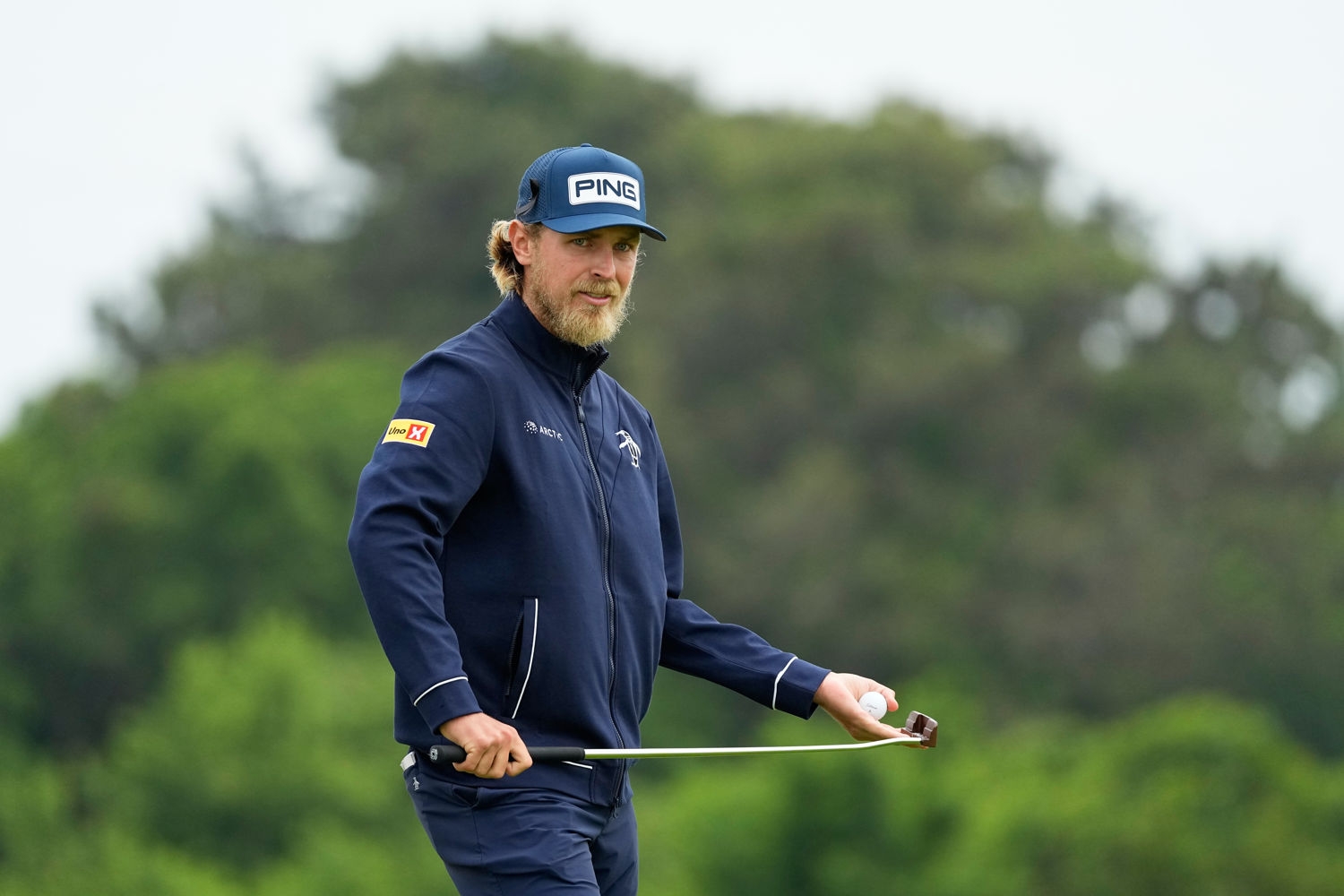 Kristoffer Reitan er godt i gang i Connecticut. Her fra US Open sist uke.