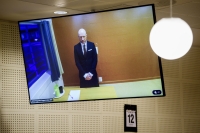 Anders Behring Breivik på videolink fra Ringerike fengsel i Borgarting lagmannsrett i 2024 under saken som gjaldt Breiviks soningsforhold.