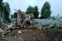 Et stort hagesenter i utkanten av Moskva var blant målene som ble truffet i det ukrainske droneangrepet natt til torsdag. Foto: Guvernør Andrej Vorobjevs Telegram-kanal / AP / NTB