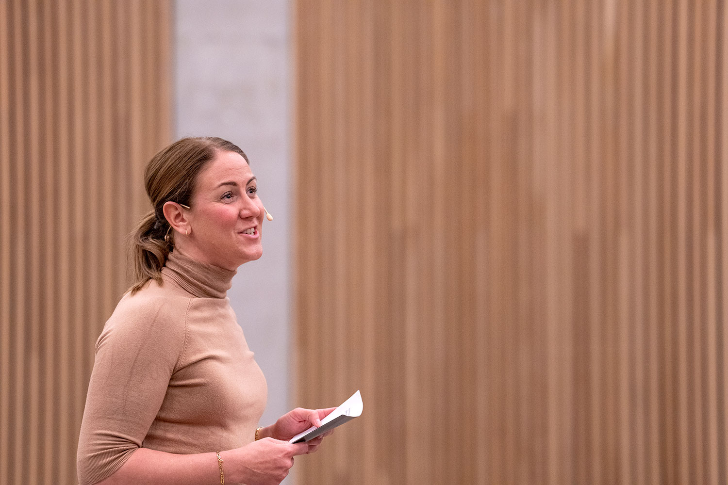 Kunnskapsminister Tonje Brenna under utdelingen av Holmboeprisen nylig. Hun er glad for at samfunnet er tilbake til en mer normal hverdag etter koronapandemien.
