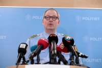 Politiinspektør Tommy Brøske i Øst politidistrikt holder pressebrifing i anledning av at det er fire måneder siden Anne-Elisabeth Hagen forsvant fra sitt hjem på Lørenskog.