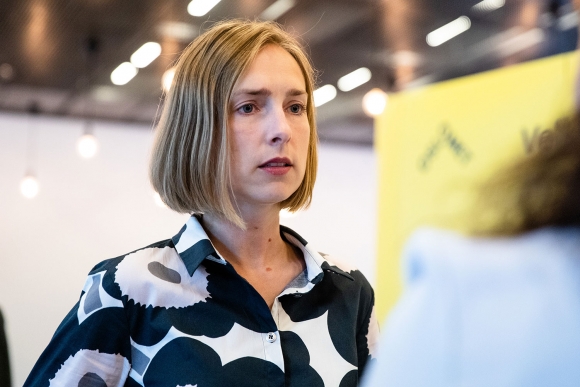 Forsknings- og høyere utdanningsminister Iselin Nybø før presentasjonen av opptakstallene for høyere utdanning på Oslo Met tirsdag.