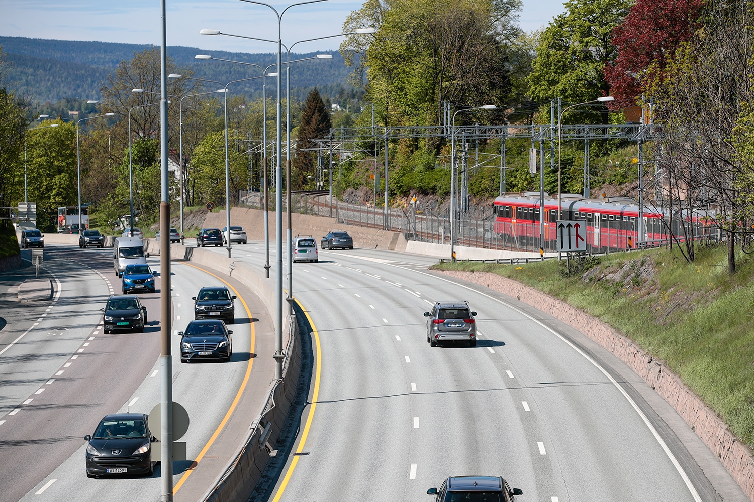 E18 ved Høvik i Bærum kommune.