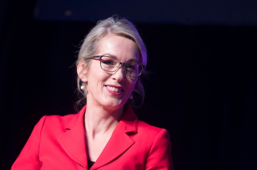 Administrerende direktør Anita Krohn Traaseth i Innovasjon Norge er glad for at andelen kvinnelige gründere øker.